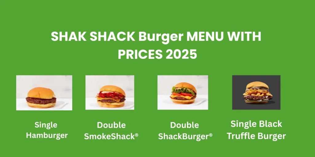 SHAK SHACK Burger MENU WITH