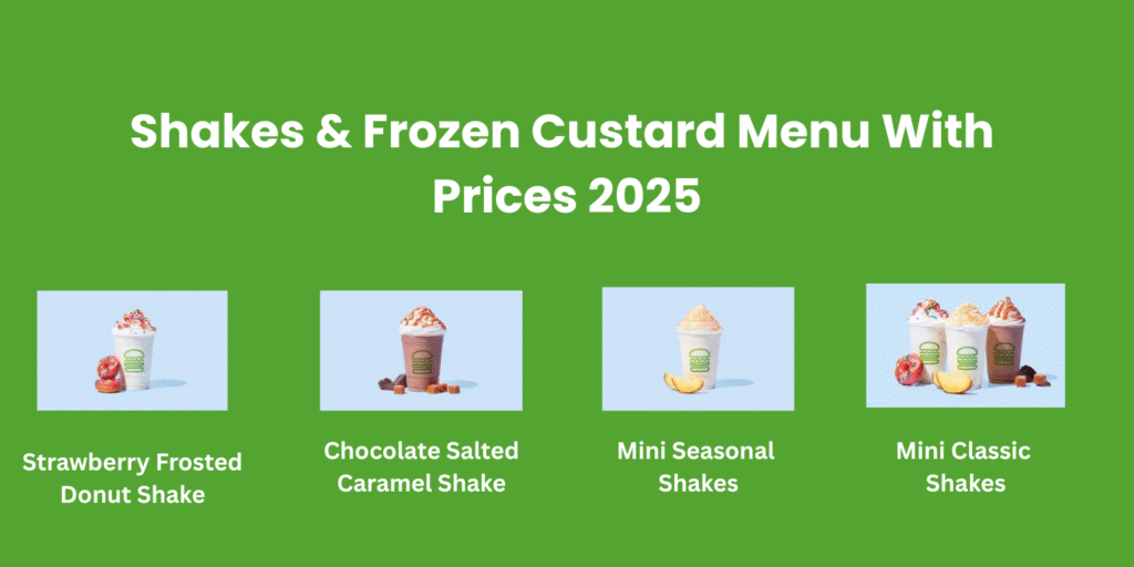 Shakes & Frozen Custard Menu With Prices 2025