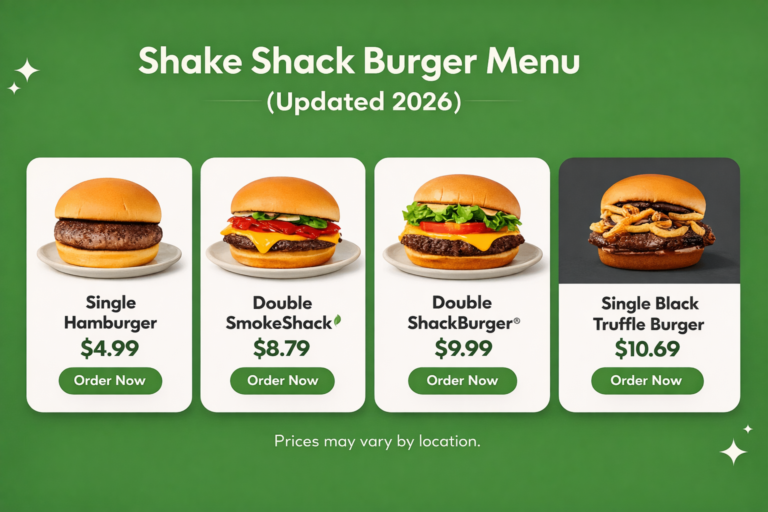 SHAK SHACK Burger MENU